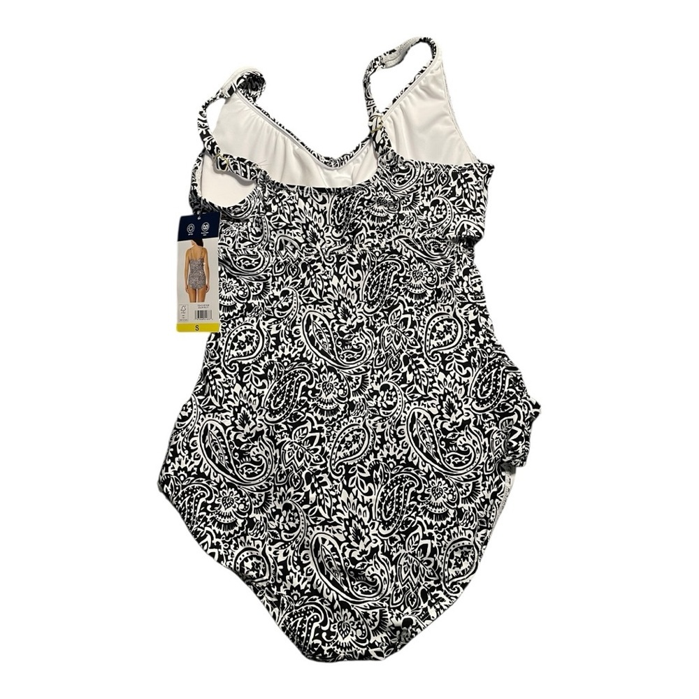 Lands' End Black and White  One Piece Swimsuit Women Size Small - Picture 2 of 8